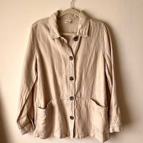 Nicole Miller Linen Blend Shirt - Picture 1 of 7